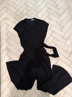 SPANX Black Sleeveless Tie-Waist Jumpsuit